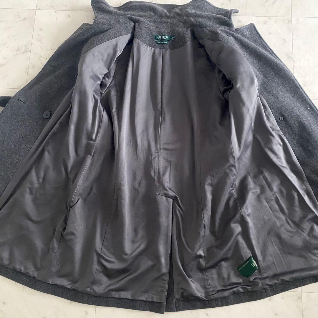 美品 ローレンラルフローレン カシミヤ混2WAY ウールトレンチコート L-LL