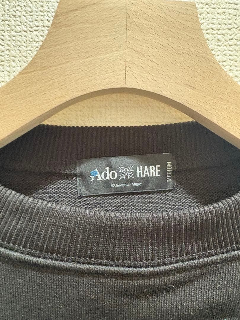 Ado×HARE サイドレースアップローズ刺繍スウェット 青薔薇　M