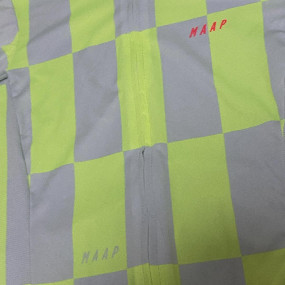 【美品】 サイクルジャージ XS イエロー系 チェッカー