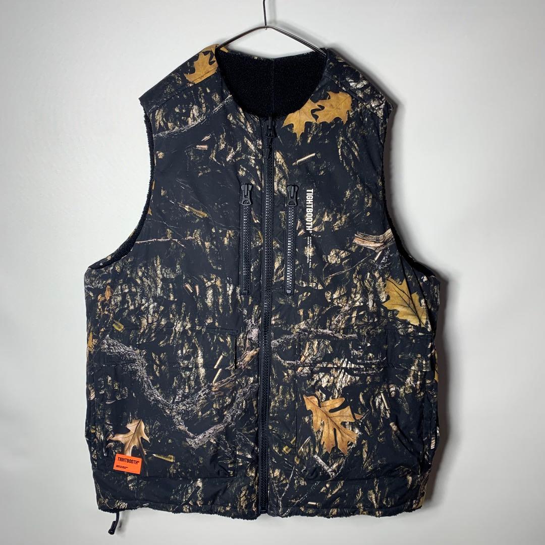 トップス TIGHTBOOTH BULLET CAMO REVERSIBLE VEST M