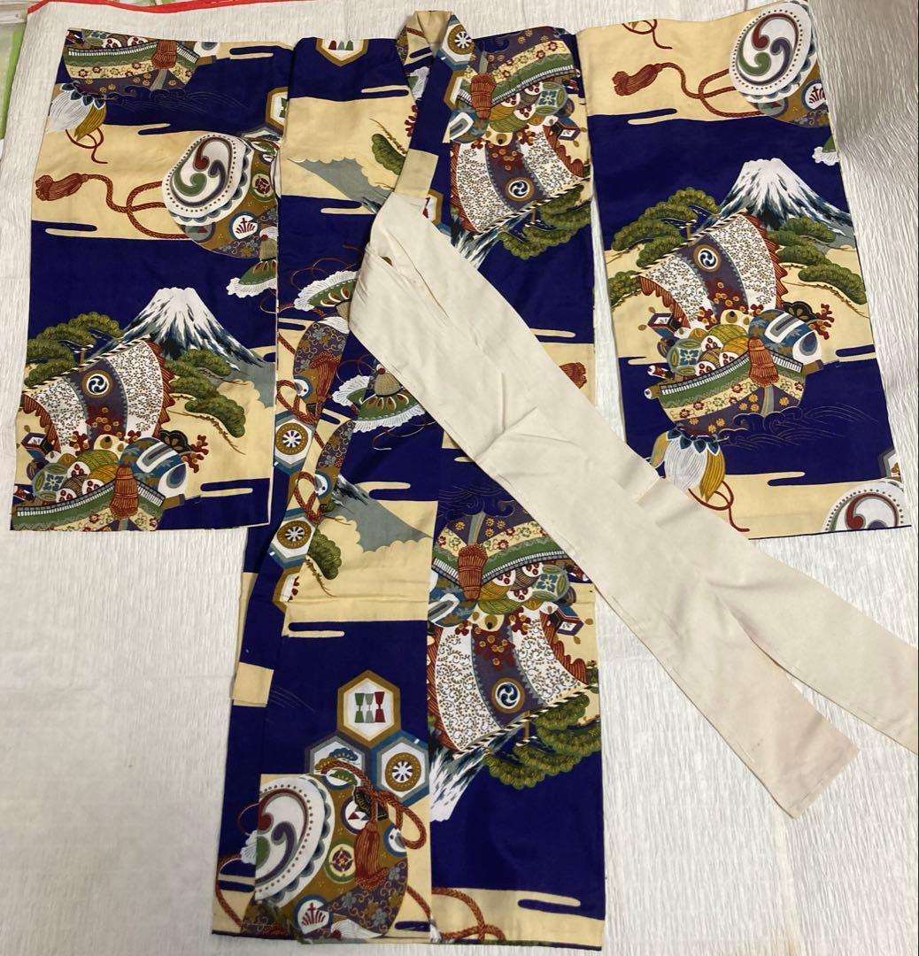 希少　七五三　アンティーク着物　被布セット正絹被布男女兼用　大正ロマン3歳男の子