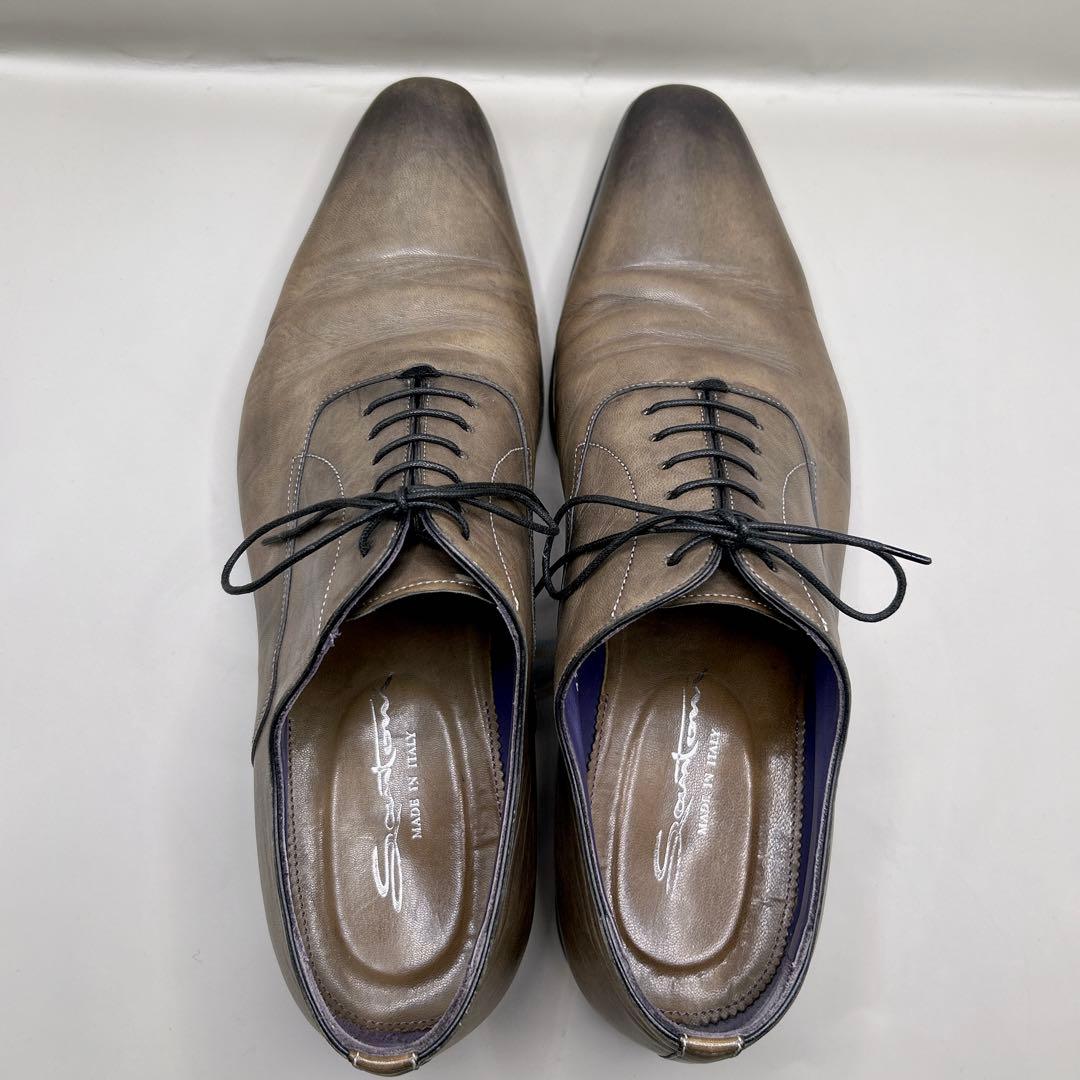 サントーニ Santoni レザー ビジネスシューズ 8.5 27cm ブラウン