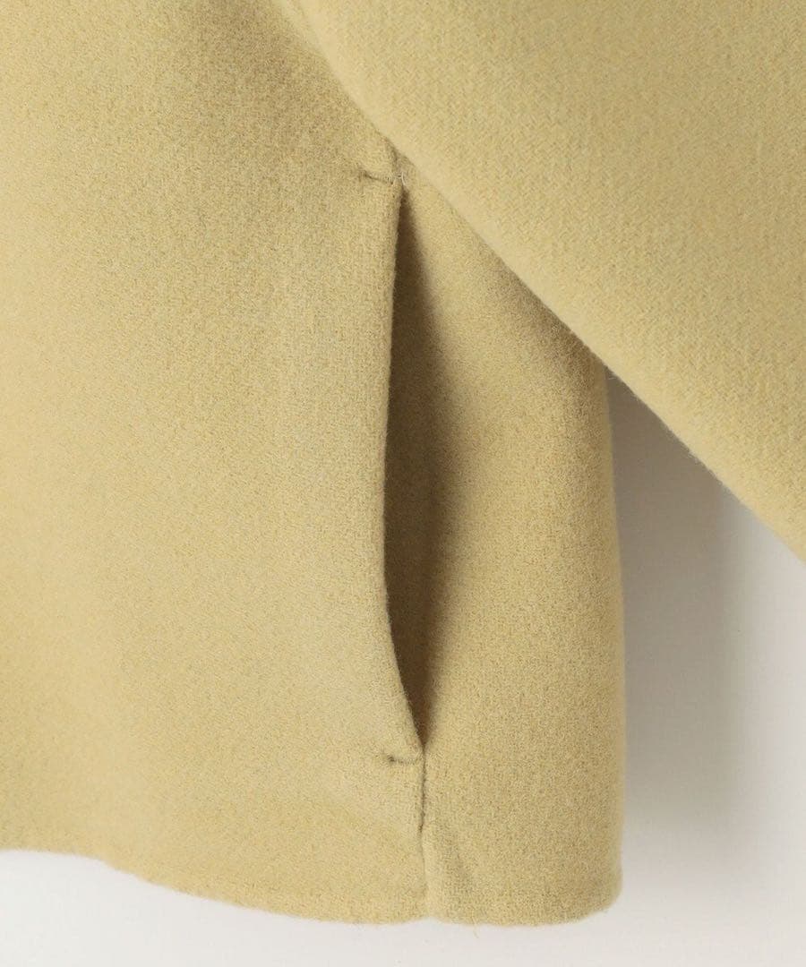 【美品】Naveメルトンリバー ステンカラークロップド コート イエロー 1