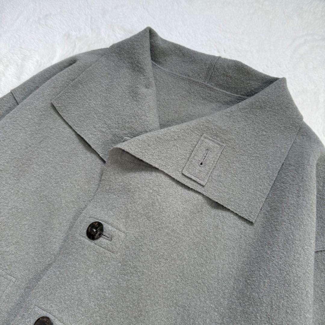 【美品】ヨーガンレール 縮絨ウールコート グレー フェルト地 メンズ可