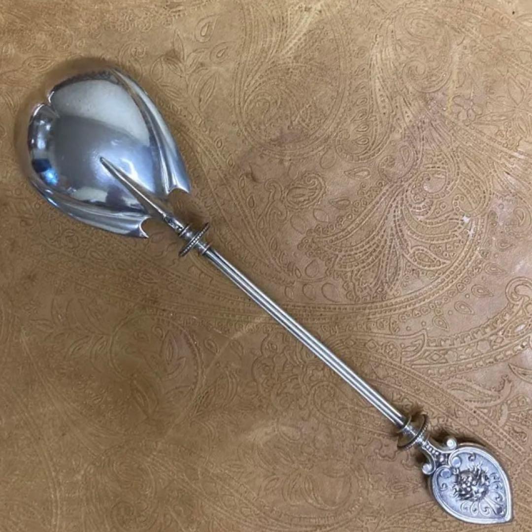 【純銀/約73g】ドイツ スプーン/22.5cm【マスカロン】