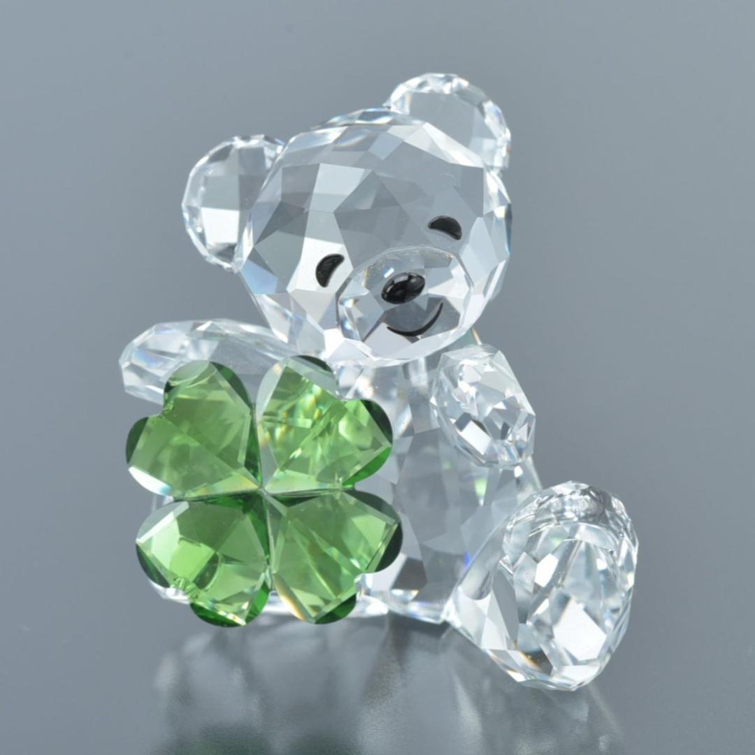 極美品 スワロフスキー クリスタル クリスベア クローバー 箱付き グッドラック