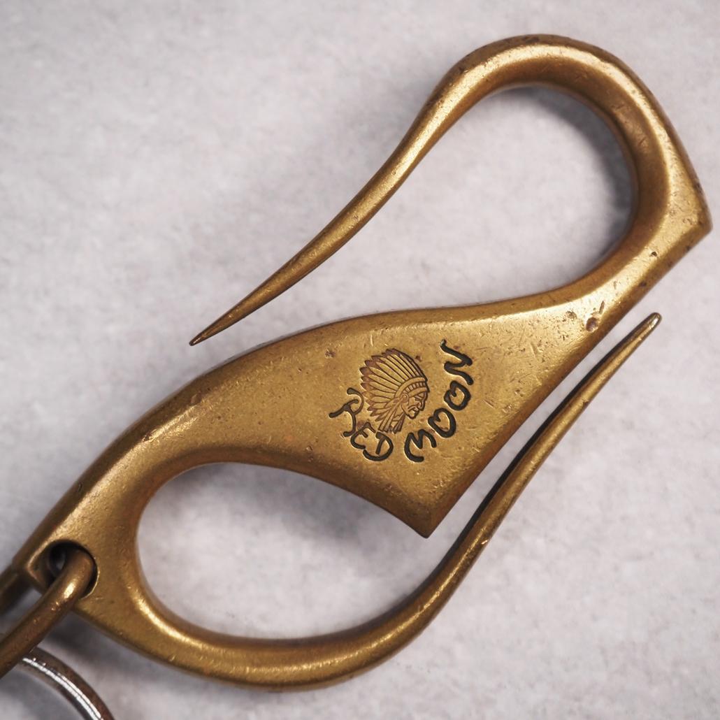 REDMOON S字フック キーホルダー 真鍮 ハンドメイド 限定品 ロゴ刻印