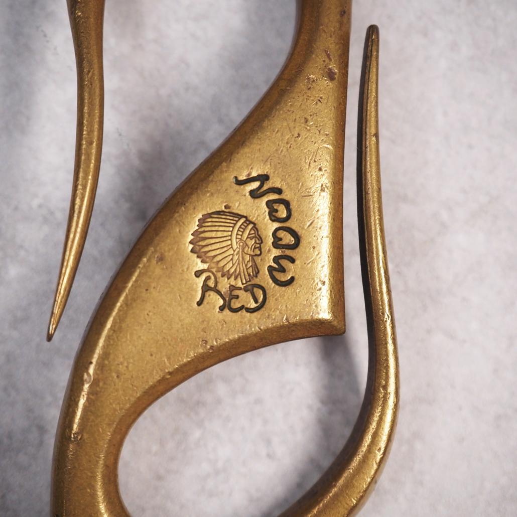 REDMOON S字フック キーホルダー 真鍮 ハンドメイド 限定品 ロゴ刻印