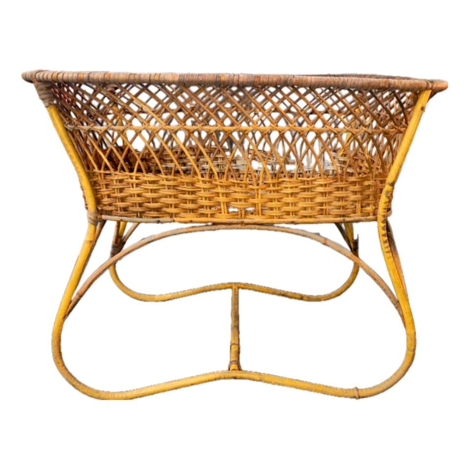 藤 アンティーク ラタン 脚付き かご 籠 カゴ 脱衣カゴ 脱衣かご 脱衣籠