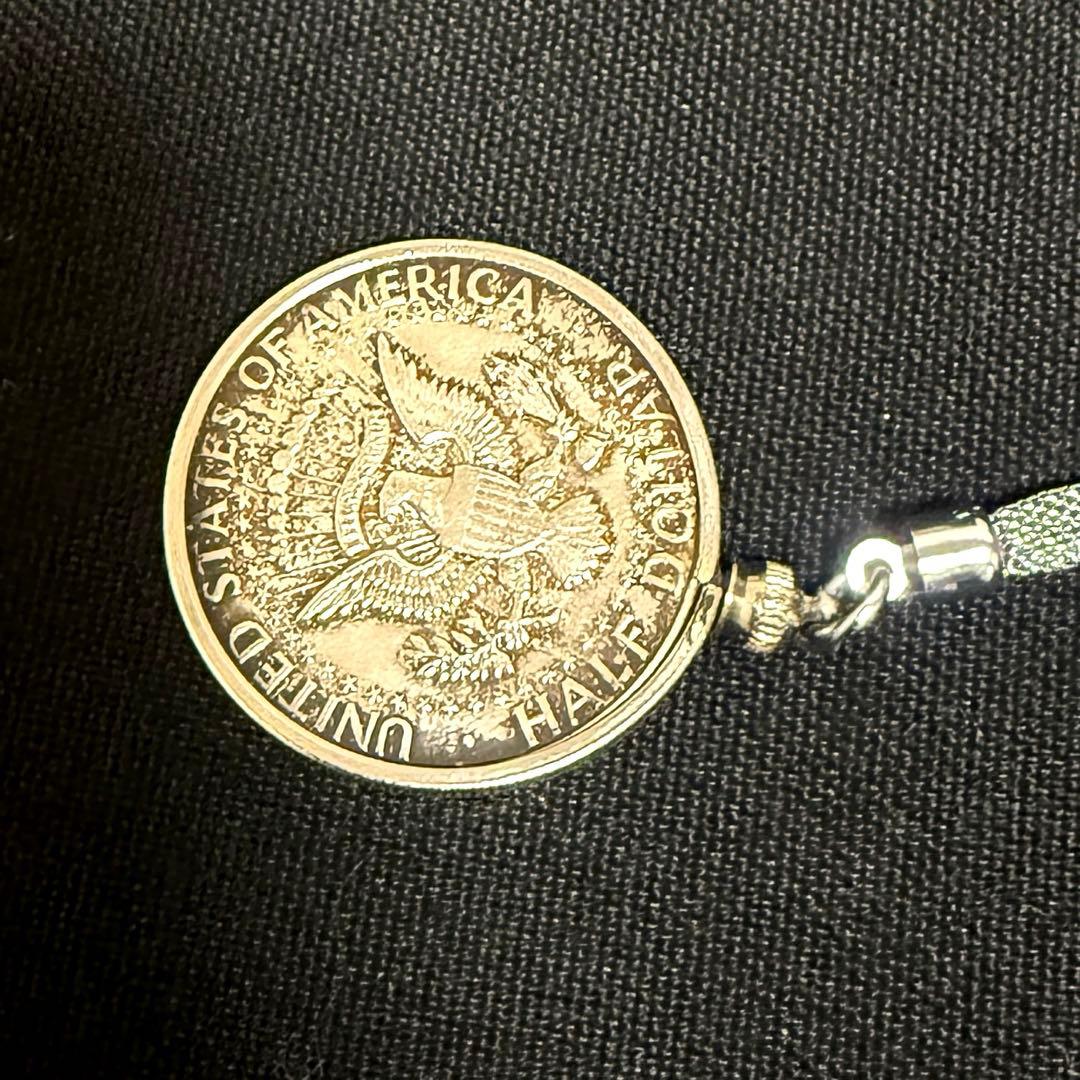 1964年 ケネディ アメリカ銀貨 ハーフダラー 50セント キーホルダー