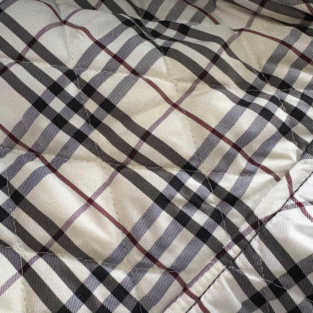 バーバリーブラックレーベル　ノバチェック　ダッフルコート　カシミヤ グレー　M