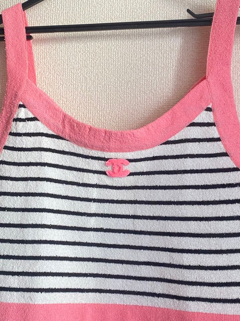 CHANEL ニット ココマーク ボーダーキャミソールトップス