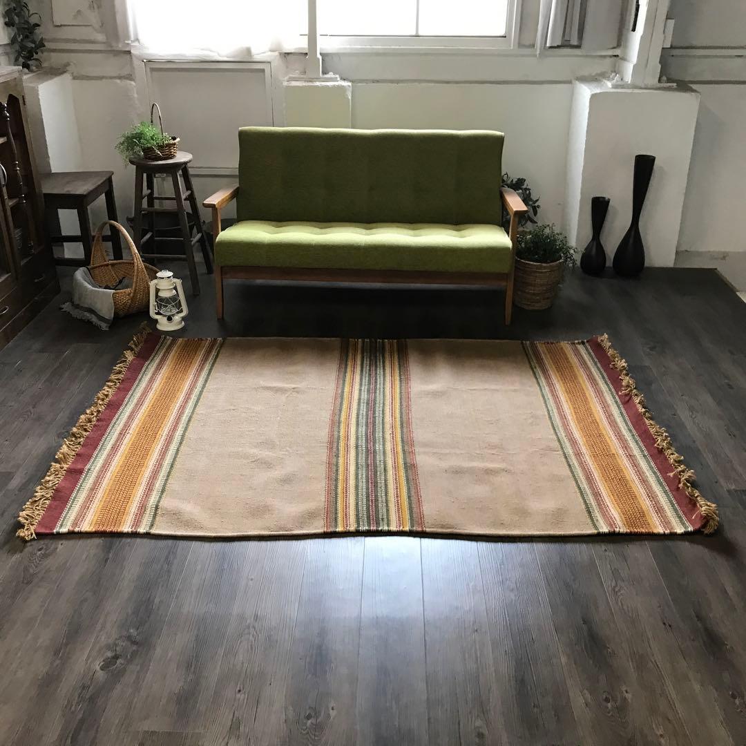 126x197cm 1.5畳 ラグ ラグマット ビンテージ キリム 夏用