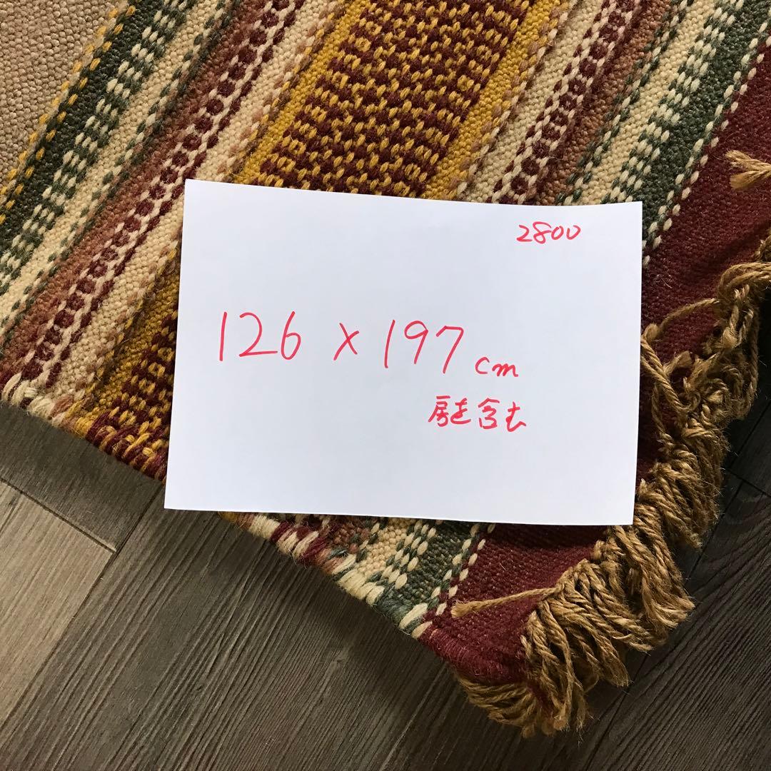 126x197cm 1.5畳 ラグ ラグマット ビンテージ キリム 夏用