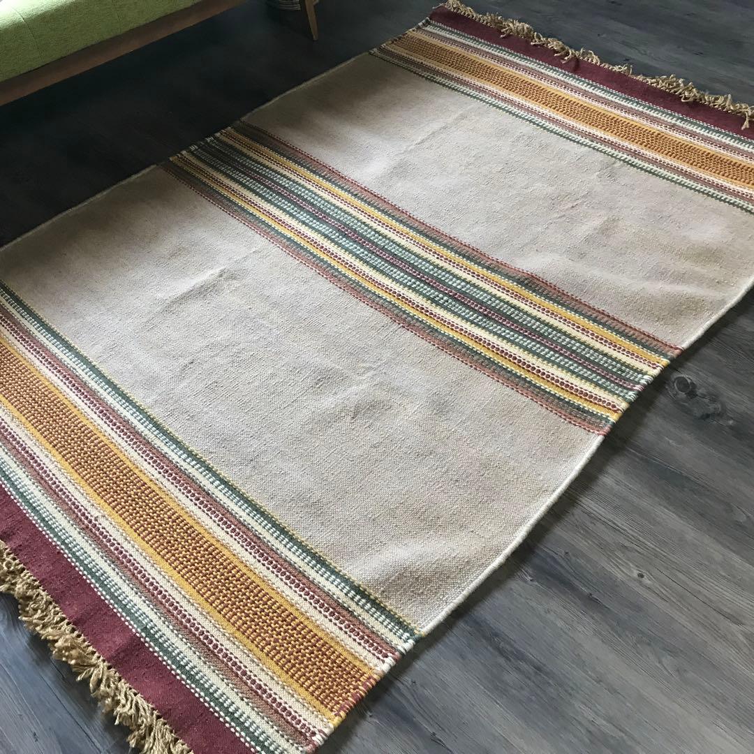 126x197cm 1.5畳 ラグ ラグマット ビンテージ キリム 夏用