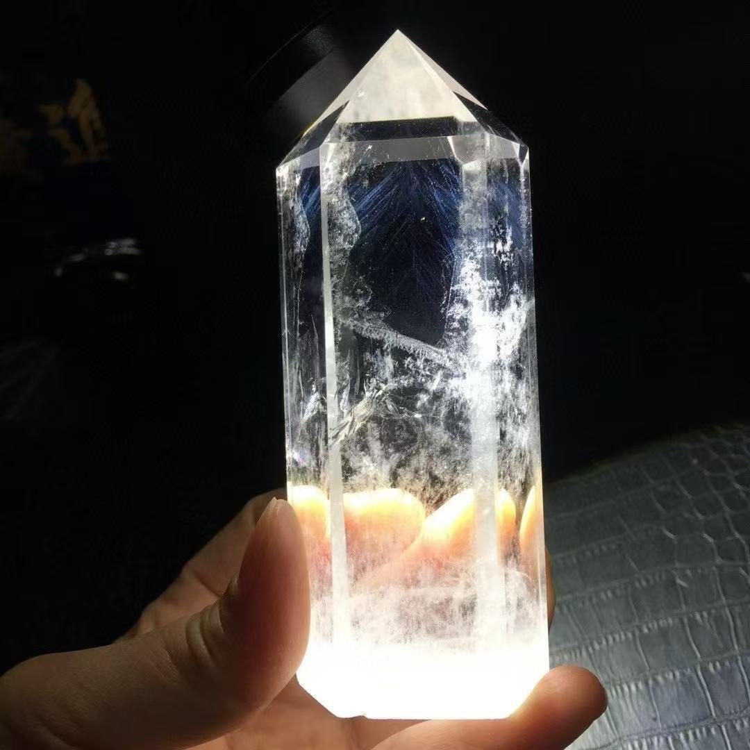 AAA級天然藍針入レインボー水晶六角柱B0123/YS/229A