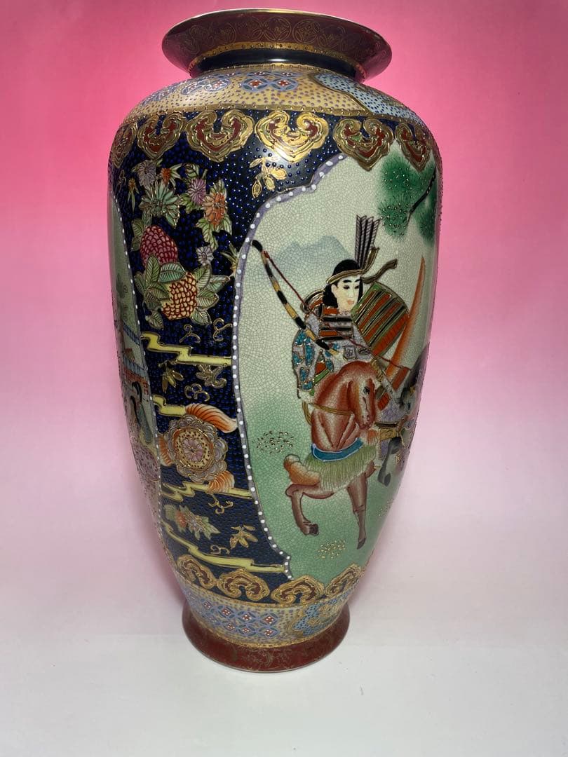 骨董品　大型　花瓶　金装飾　レトロ　壺