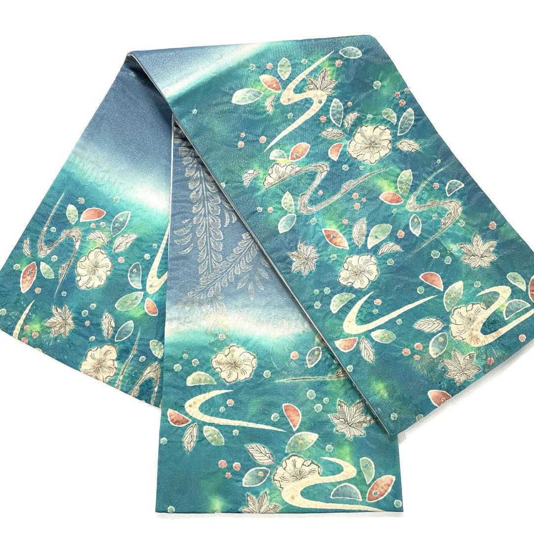 帯6112 ●高級 正絹 太鼓全通 袋帯 辻ヶ花