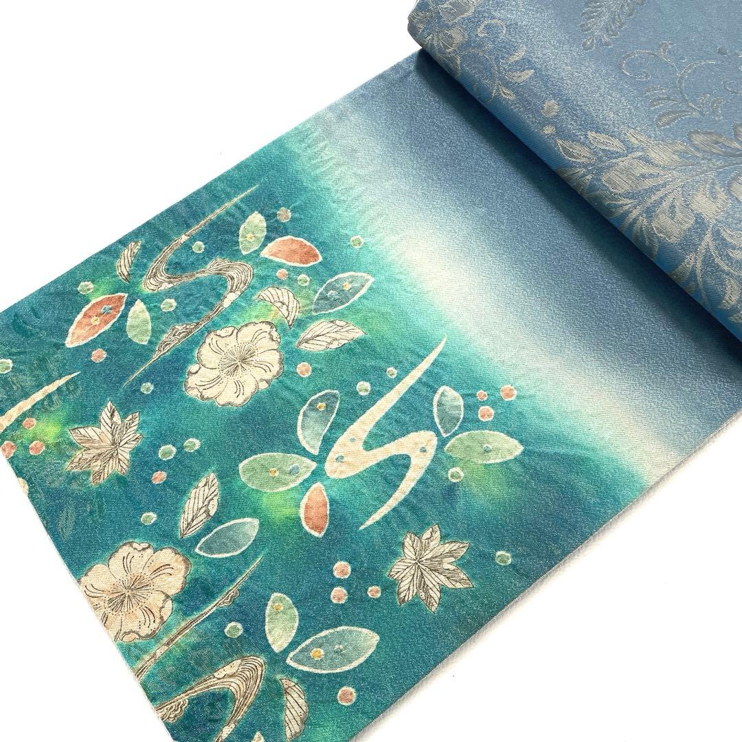 帯6112 ●高級 正絹 太鼓全通 袋帯 辻ヶ花