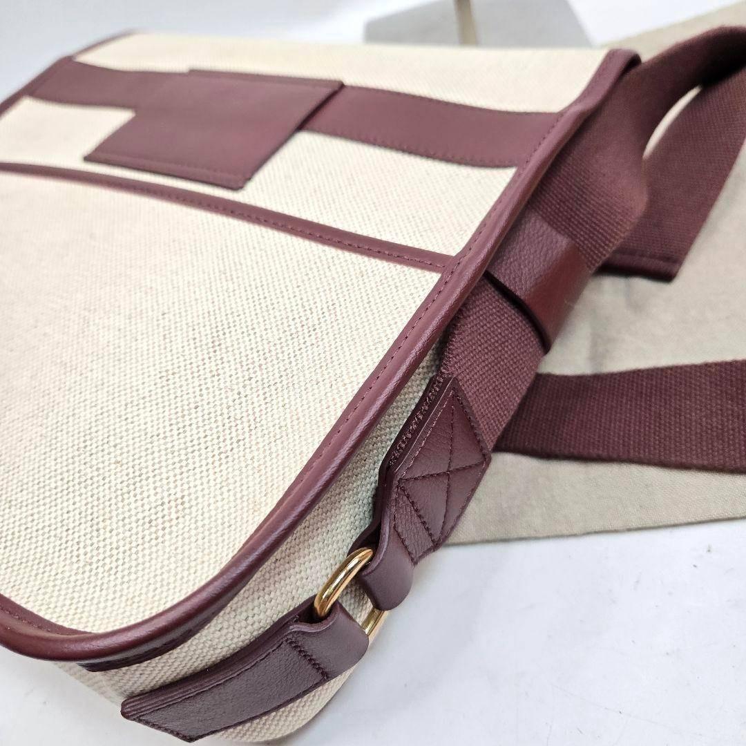 美品袋付 L/Uniform キャンバス レザー ショルダーバッグ