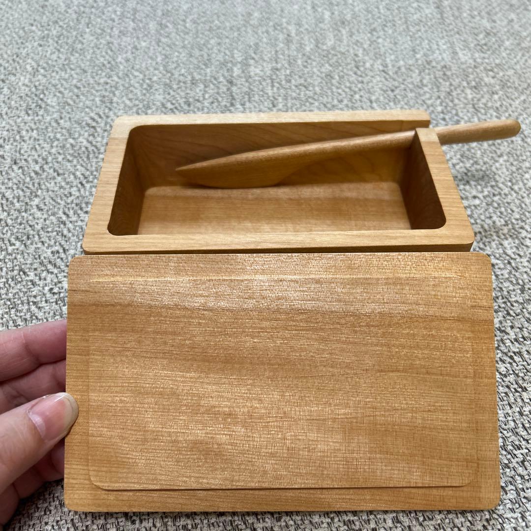 バターケース 木製 山桜　ナイフ付き バター 容器 バター入れ