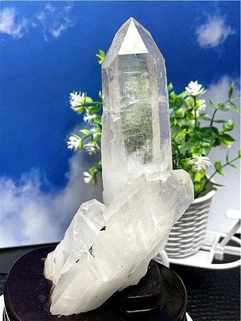 ◆超強いパワー(藍針入り)天然水晶クラスターB88B6/202B76A