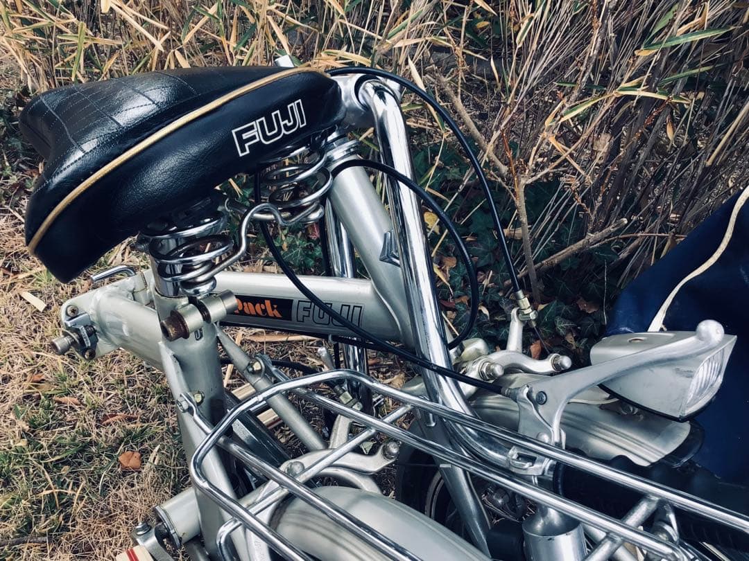 昭和レトロ 当時物 FUJI 折りたたみ自転車 ミニパック 専用輪行バッグ付き
