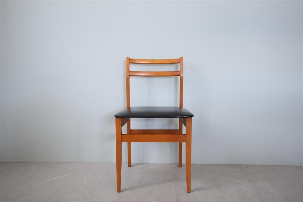 英国ヴィンテージチーク古木ダイニングチェア/椅子イス/モダン(92-183-3)