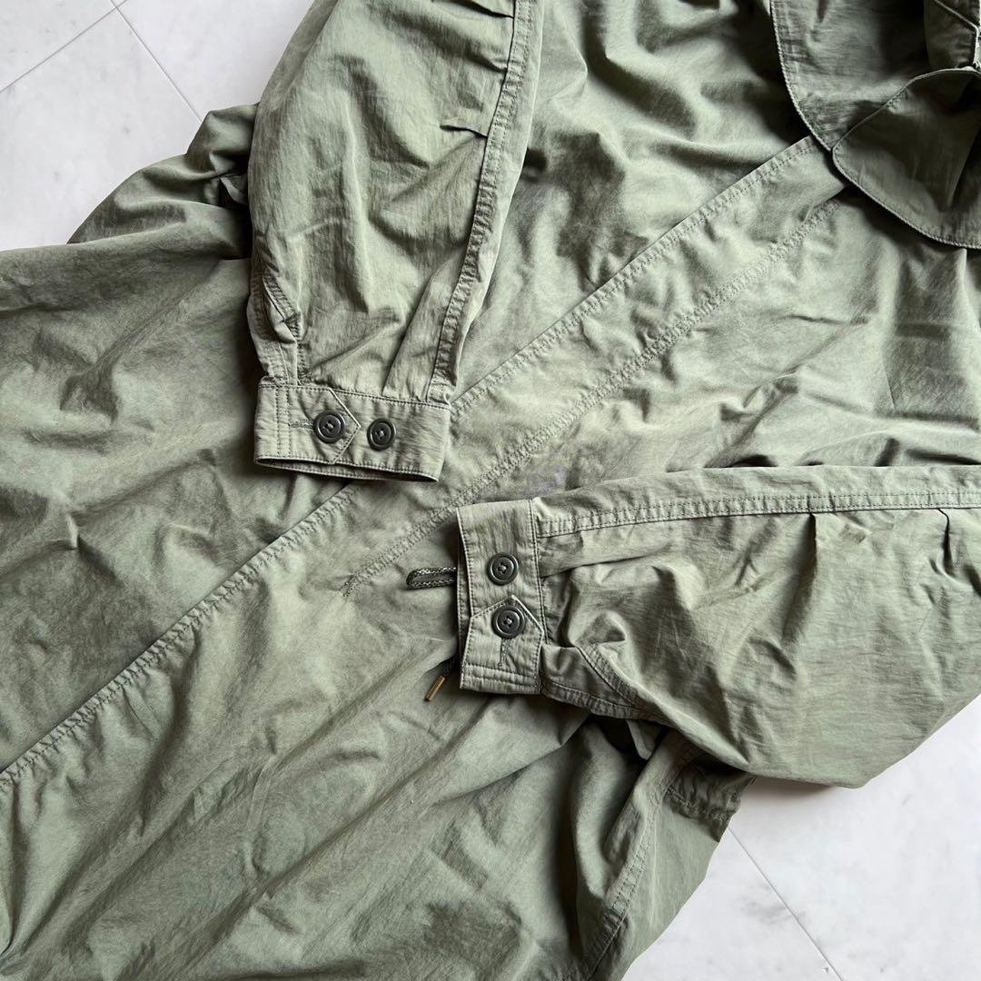 定価4万 kha:ki カーキ コットン×ナイロン硫化ウェザーミリタリーコート