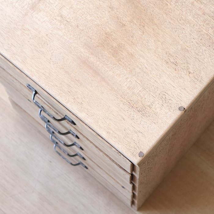 アンティーク ラワン材 整理箱 タンス 古家具 引き出し5杯 無塗装