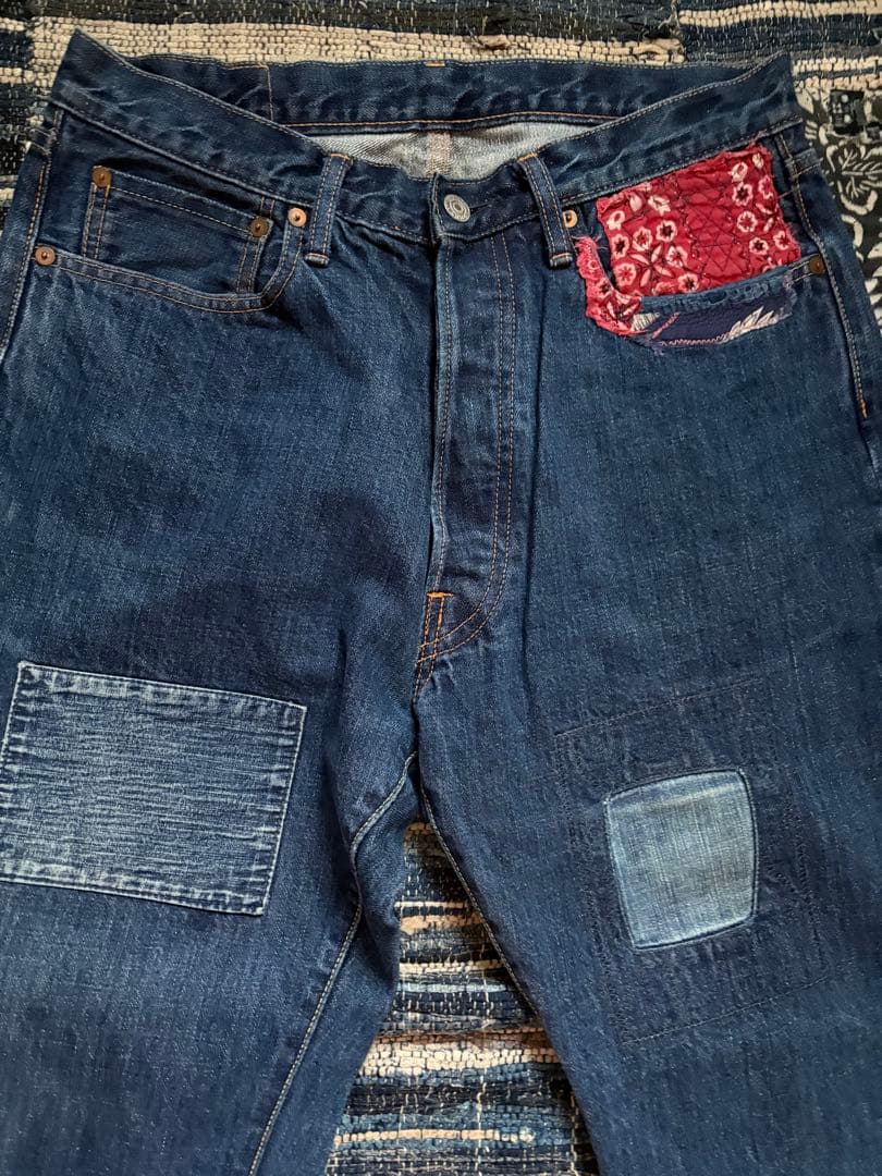 kapital キャピタル　初期　パッチワークデザイン ダークデニム　34インチ