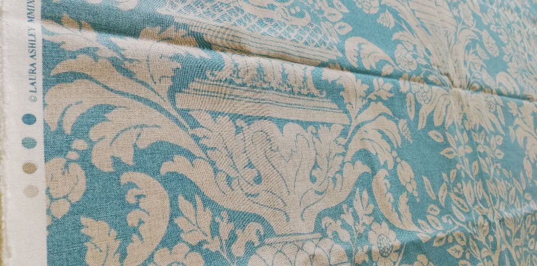 青ベージュ綿麻カーテン生地4m