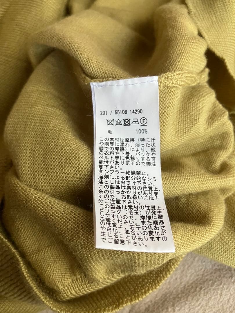 GRAN SASSO 12Gウールソリッドモックネックニット マスタード 48