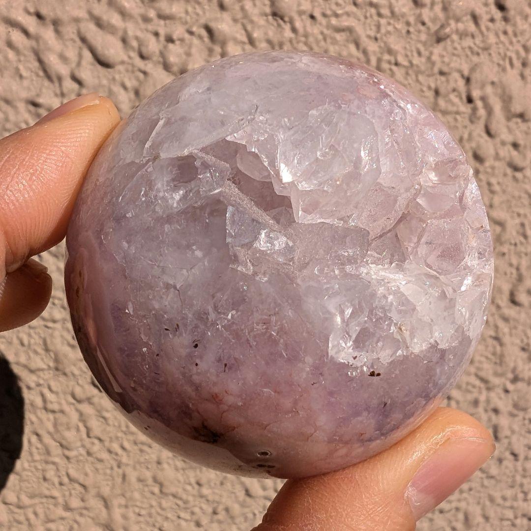 ピンクアメジスト　フラワーアゲート　スフィア　丸玉　綺麗　天然石　インテリア
