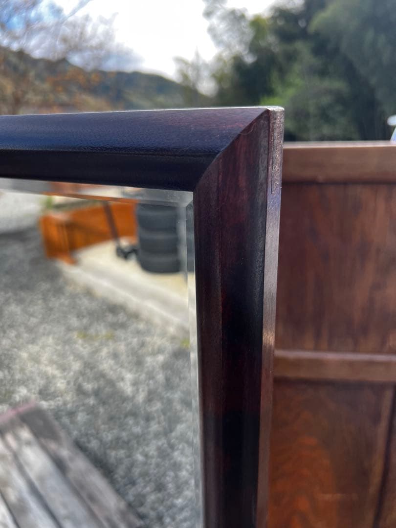 松本民芸家具 姿見 スタンドミラー 透かし彫り 民藝家具 定価12万円