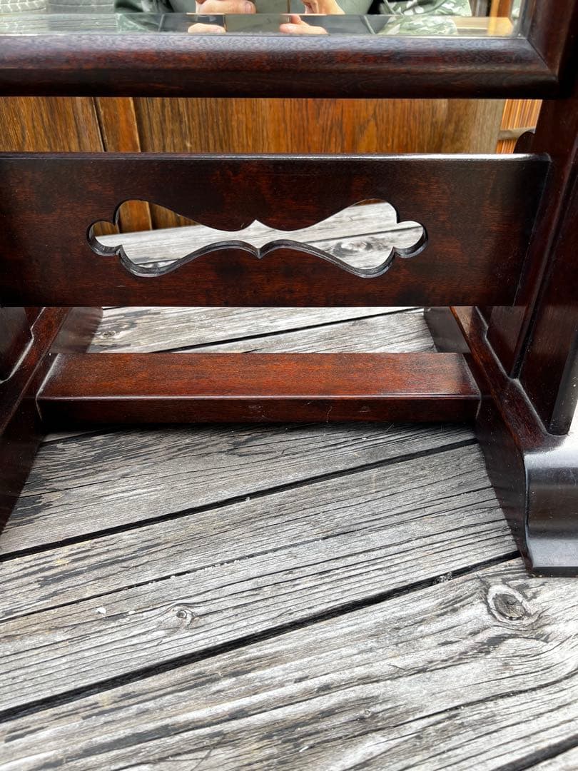 松本民芸家具 姿見 スタンドミラー 透かし彫り 民藝家具 定価12万円