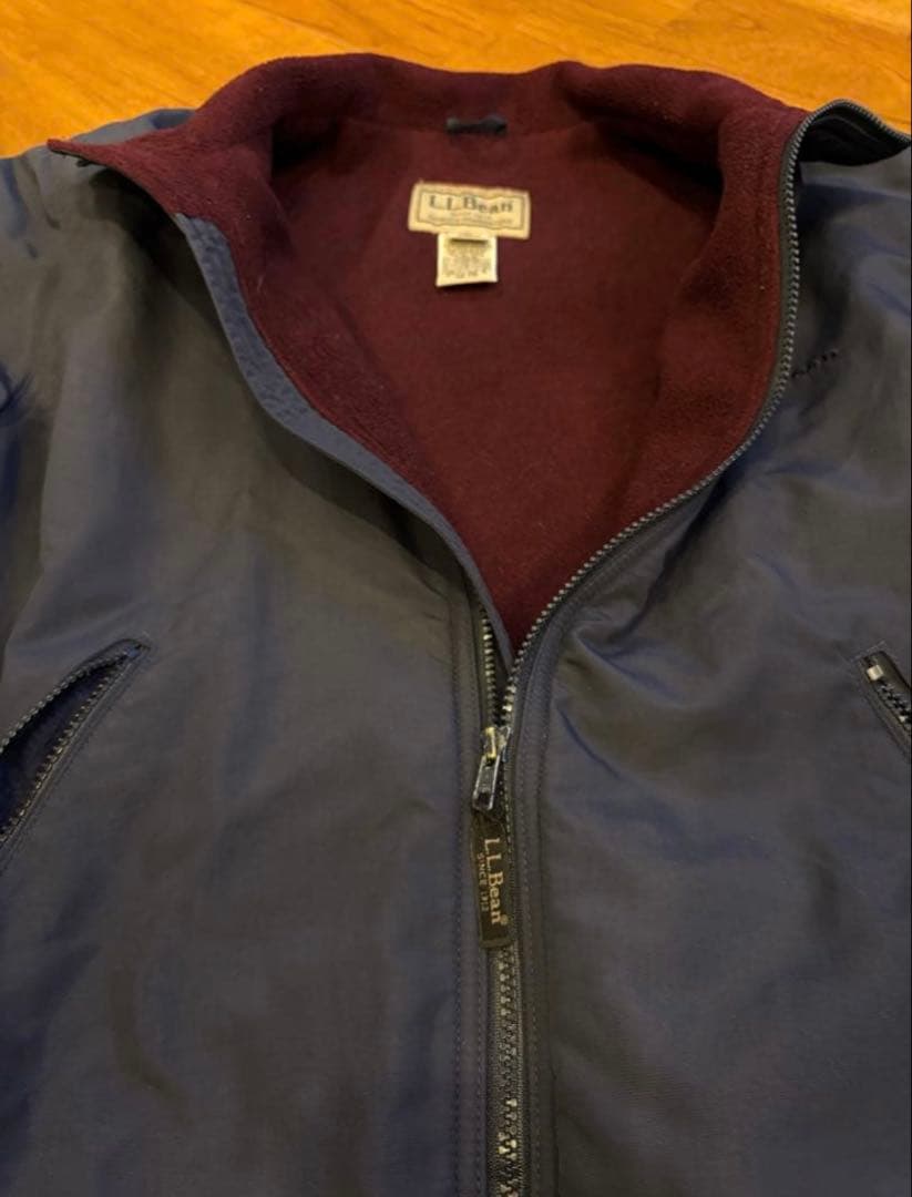 L.L.BEAN ウォームアップジャケット　ネイビー　ボルド　古着　M