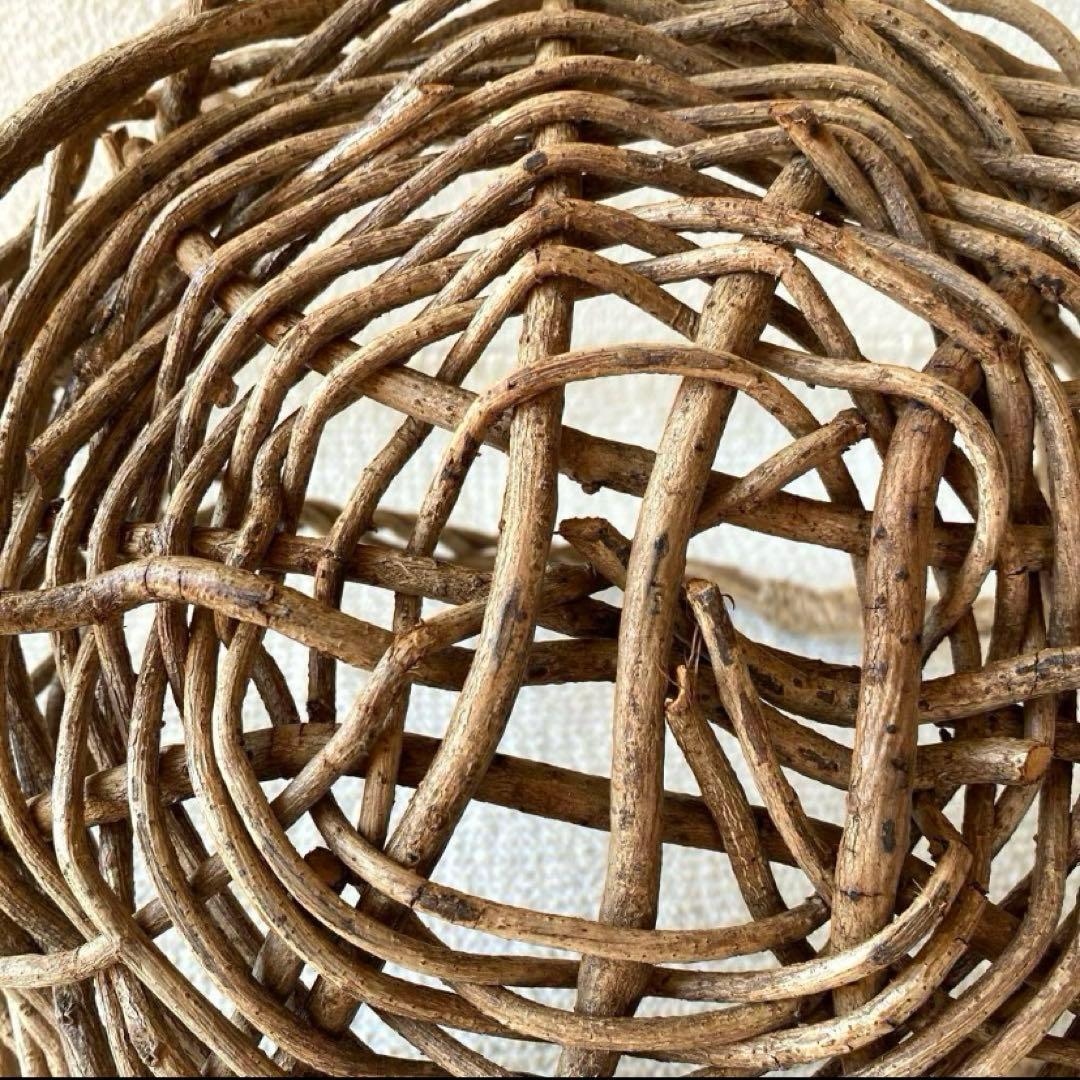 最終】蔓籠 藤蔓かご 蔓細工 あけび 葡萄蔓 バスケット 郷土飾りつる細工