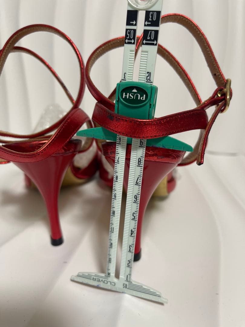 アルゼンチンタンゴシューズコムイルフォー 36レッドメタリックヒール8.5cm