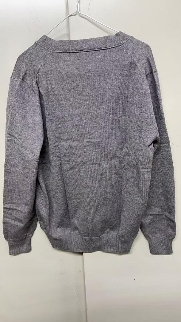 新品 コムデギャルソン　グレー　カーディガン Vネック L