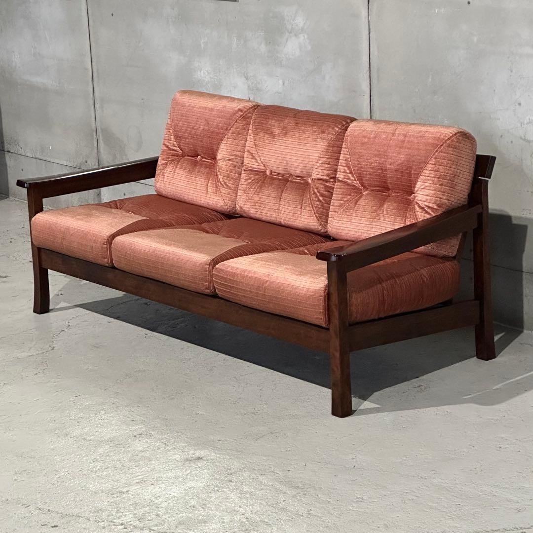 ★80年代★ モリシゲ 応接ソファ 3人掛け｜昭和レトロ 和モダン｜高級旅館仕様