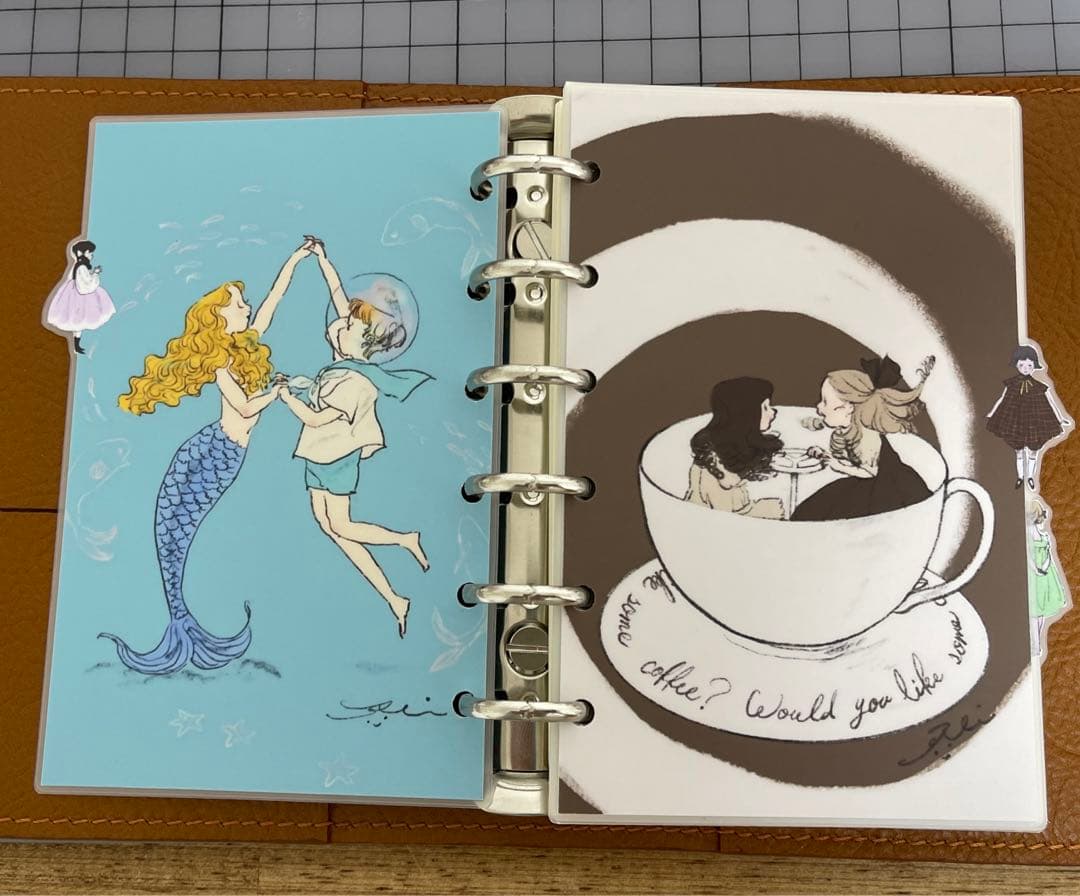 彫刻 本革ノート　ハンドメイド　女の子