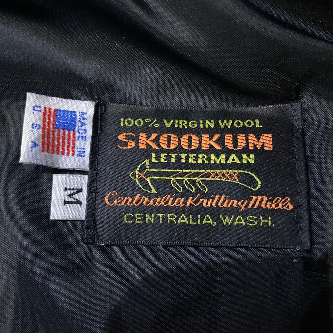 【希少】SKOOKUM スクーカム　USA製　スタジャン　レザー　M