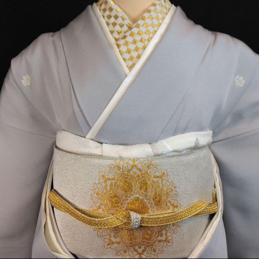 NO447　売約済み　正絹色留袖　比翼仕立て　五つ紋　正絹長襦袢付