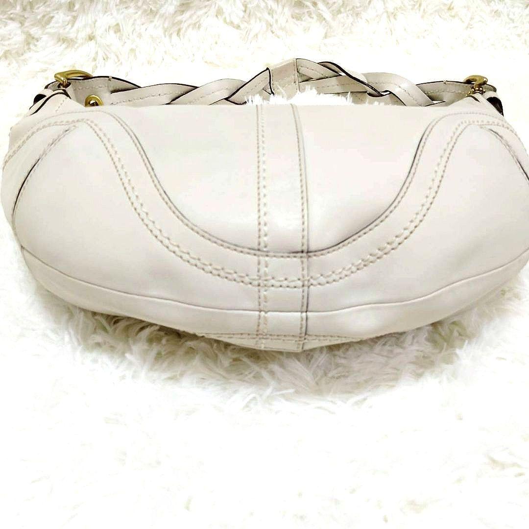 美品✨ COACH ホーボー ワンショルダーバッグ レザー ホワイト