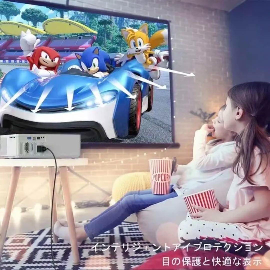 【人気商品】プロジェクター WIFI スマホ接続　ホームシアター　小型　ホワイト