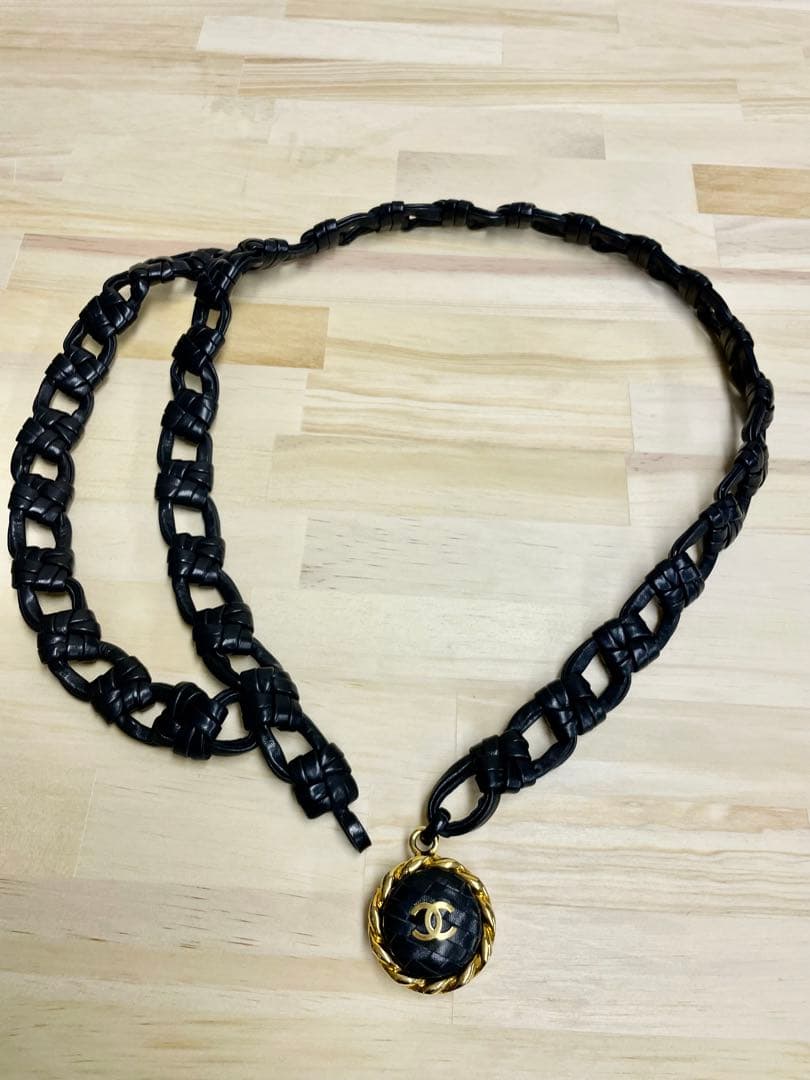 CHANEL ブラックレザー ベルト