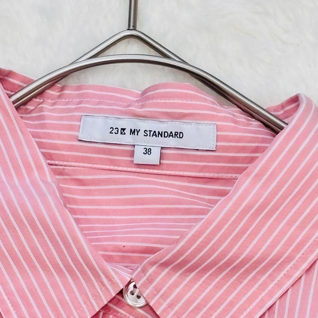 美品　23区 24SS CANCLINI シャツ ピンクストライプ　M