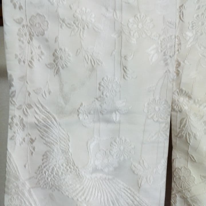 白無垢 唐織り 鶴に草花模様J