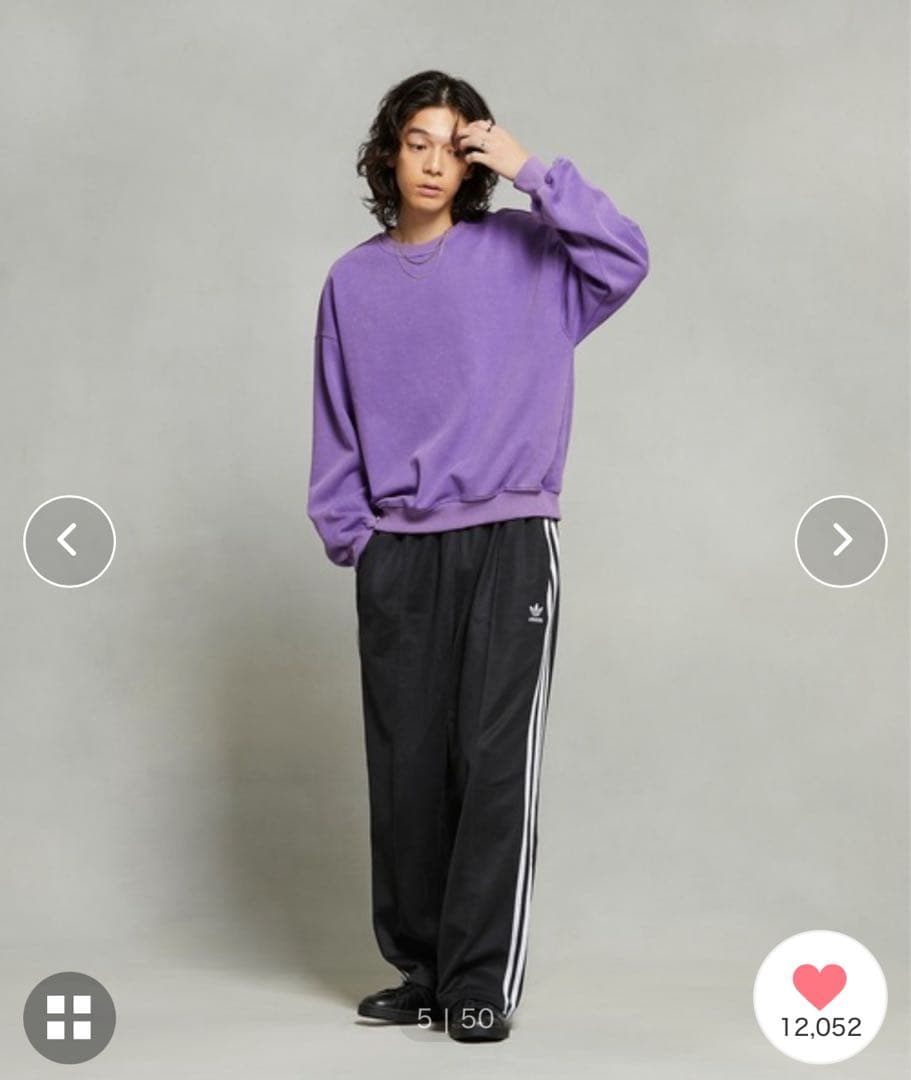 アディカラー バギーフィット ファイヤーバードトラックパンツ　Mサイズ ネイビー